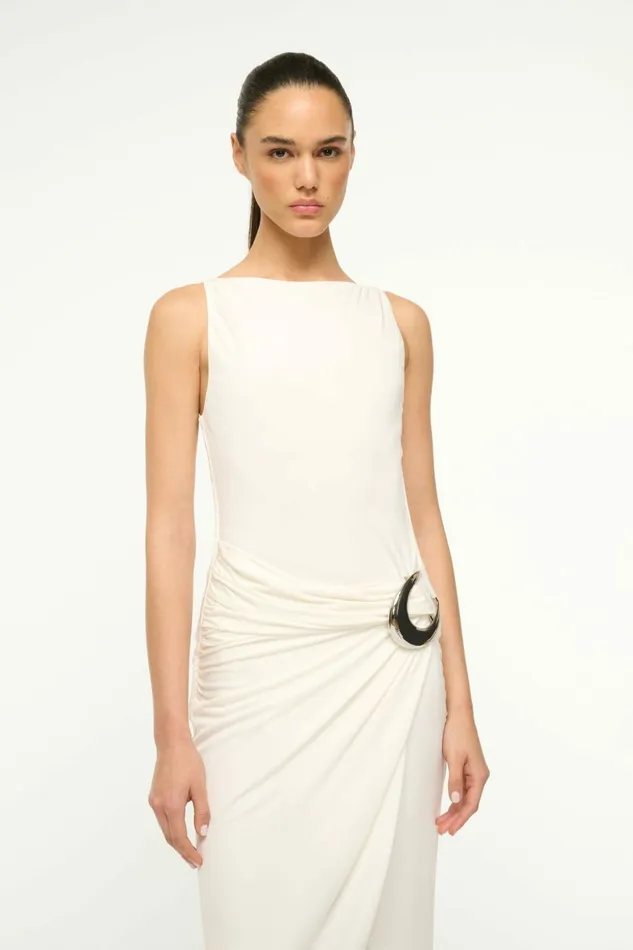 STAUD TALIA DRESS Ivory Women Dresses STAUD TALIA DRESS Ivory Women Dresses