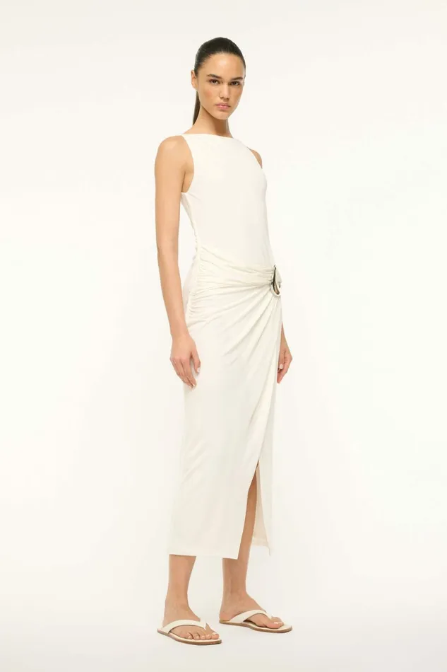 STAUD TALIA DRESS Ivory Women Dresses STAUD TALIA DRESS Ivory Women Dresses