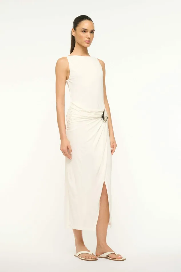 STAUD TALIA DRESS Ivory Women Dresses STAUD TALIA DRESS Ivory Women Dresses