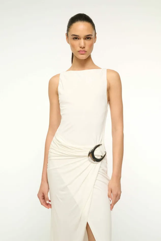STAUD TALIA DRESS Ivory Women Dresses STAUD TALIA DRESS Ivory Women Dresses