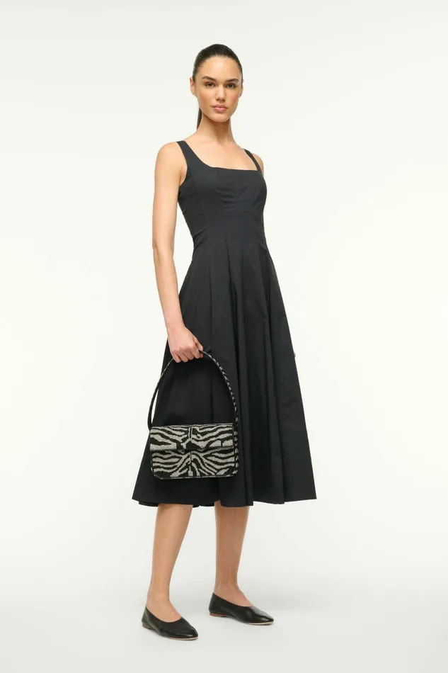 STAUD TOMMY BEADED BAG Black White Women Shoulder STAUD TOMMY BEADED BAG Black White Women Shoulder