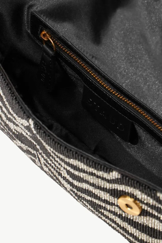 STAUD TOMMY BEADED BAG Black White Women Shoulder STAUD TOMMY BEADED BAG Black White Women Shoulder