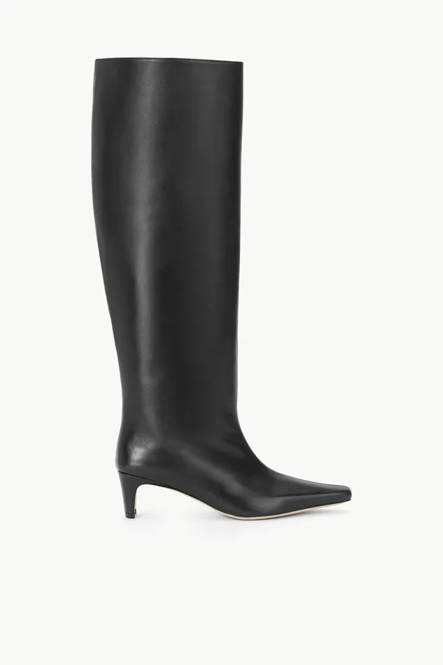 STAUD WIDE SHAFT WALLY BOOT Black Women Boots