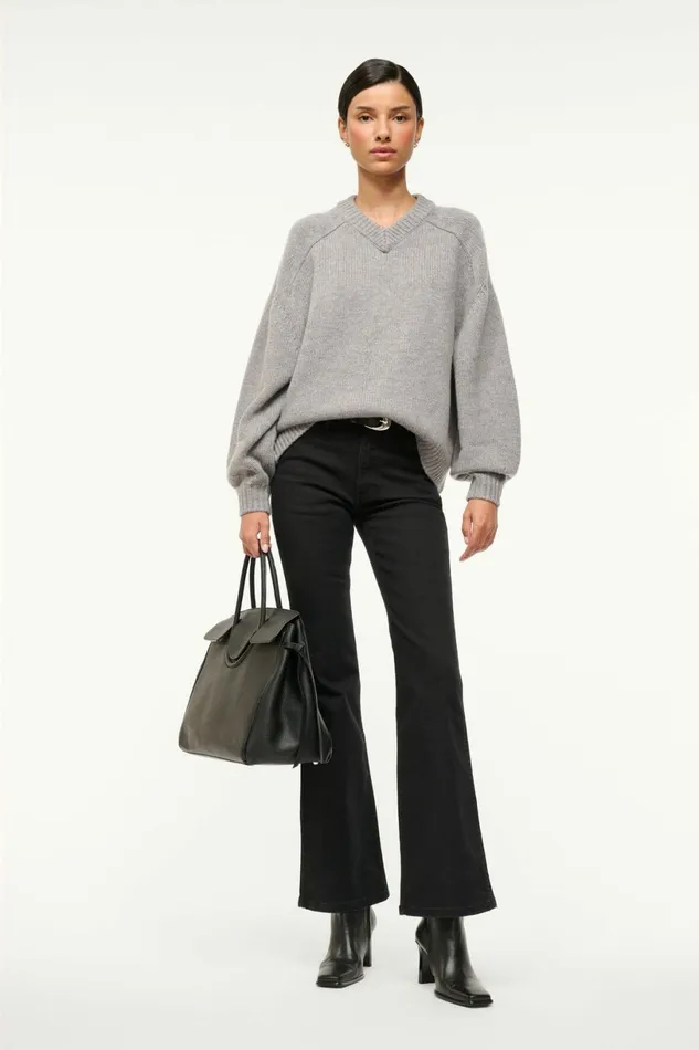 STAUD WILSON SWEATER Heather Grey Women Sweaters