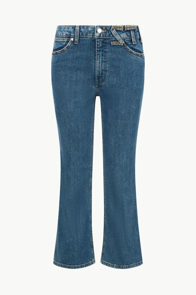 STAUD WRANGLER THE CROPPED BOOT JEAN Indigo Wash Women Denim STAUD WRANGLER THE CROPPED BOOT JEAN Indigo Wash Women Denim