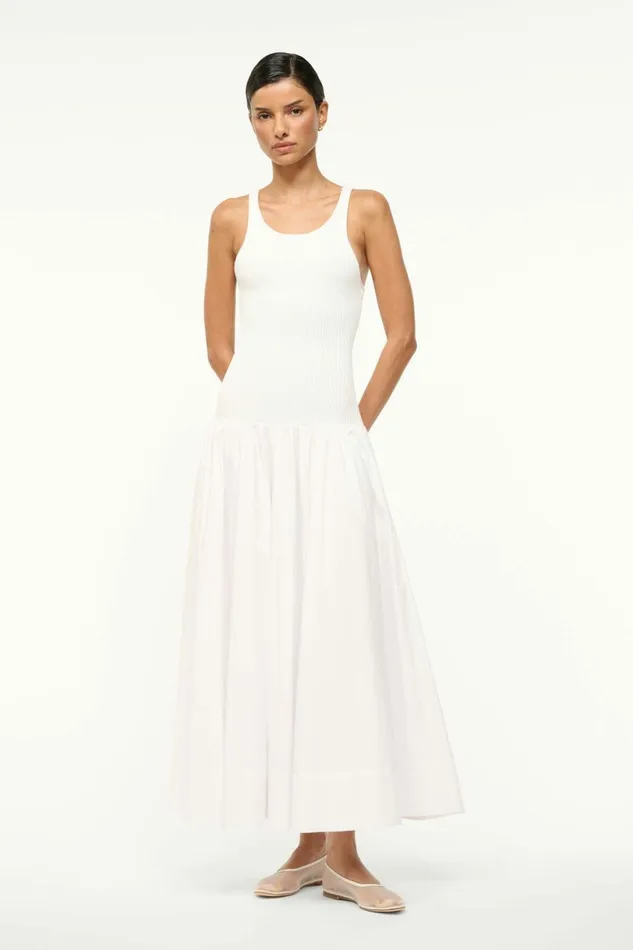 STAUD YAMILA DRESS White Women Dresses