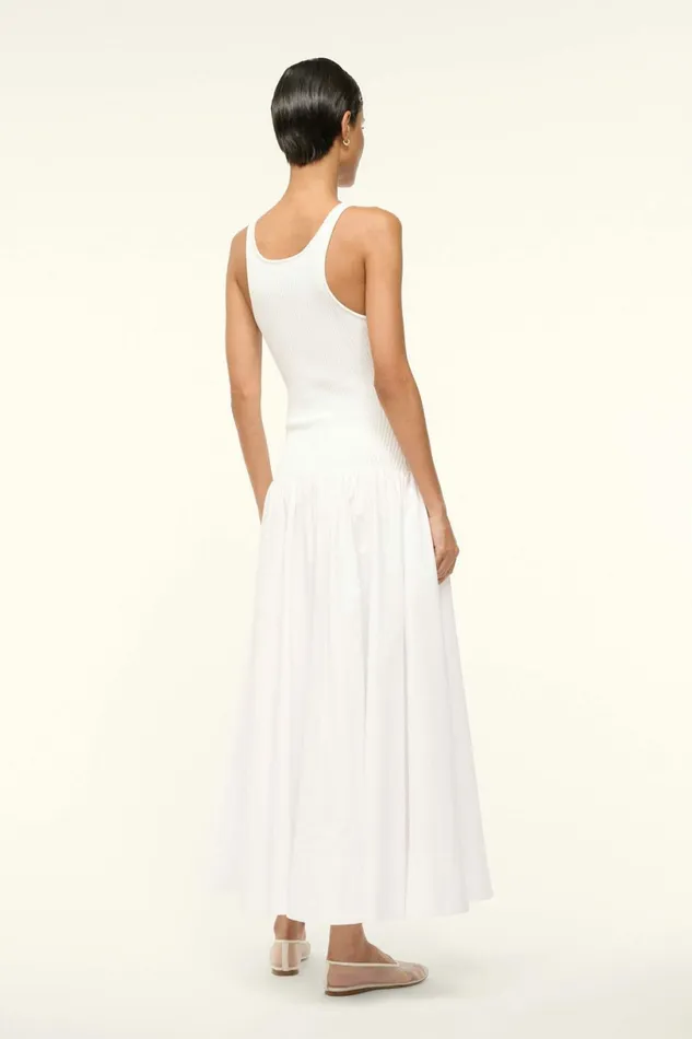 STAUD YAMILA DRESS White Women Dresses STAUD YAMILA DRESS White Women Dresses