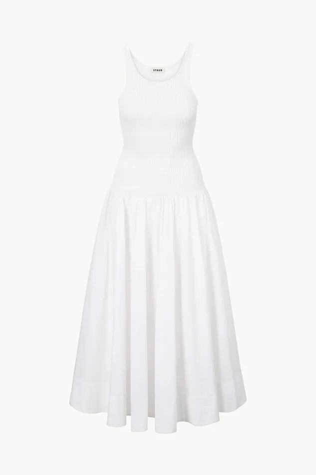 STAUD YAMILA DRESS White Women Dresses STAUD YAMILA DRESS White Women Dresses