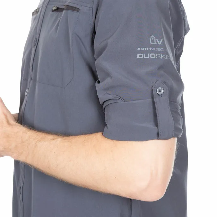 Strettington Insect Repellent Shirt Graphite Men Trespass Shirts