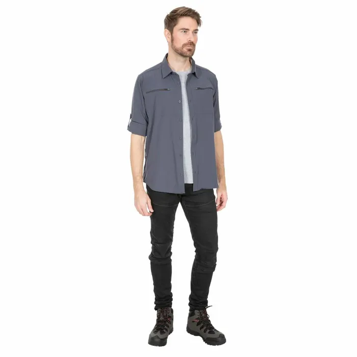 Strettington Insect Repellent Shirt Graphite Men Trespass Shirts