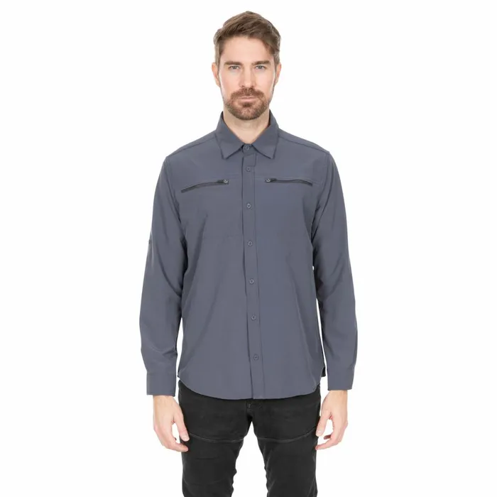 Strettington Insect Repellent Shirt Graphite Men Trespass Shirts