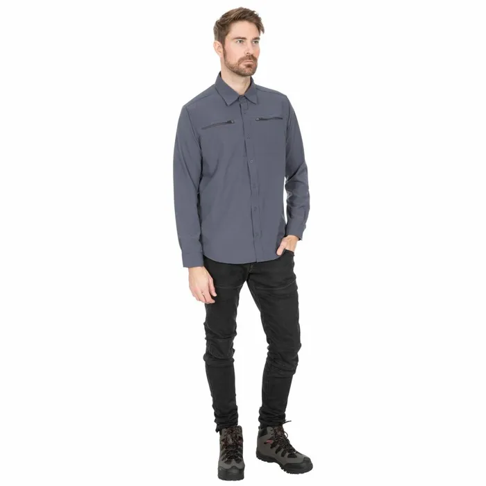 Strettington Insect Repellent Shirt Graphite Men Trespass Shirts