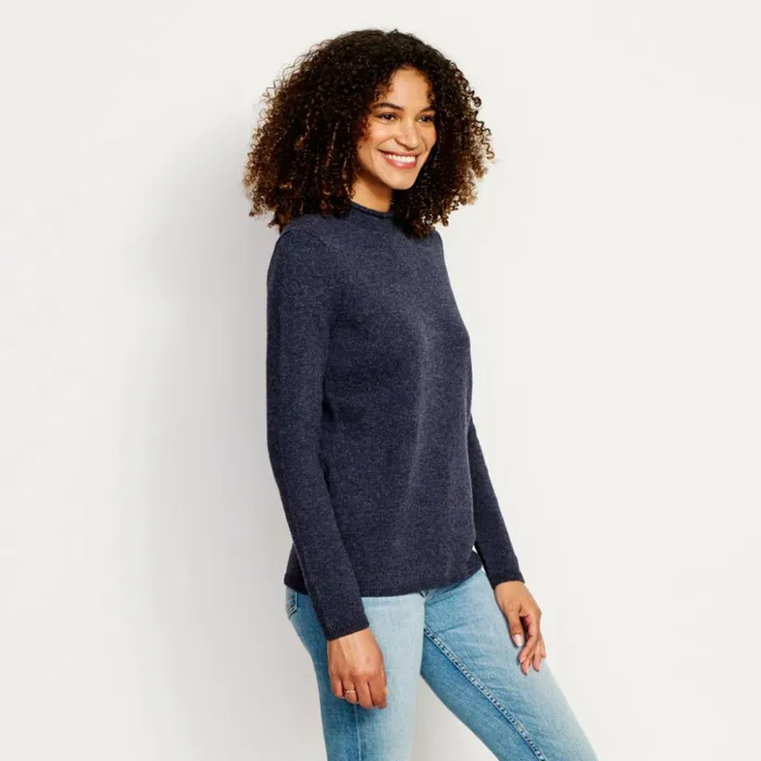 Sweaters Women Orvis Classic Mockneck Sweater Blue Moon