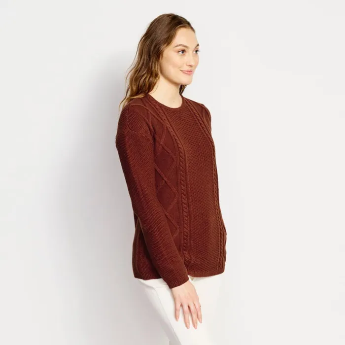 Sweaters Women Orvis Cotton Cable Crew Sweater Navy