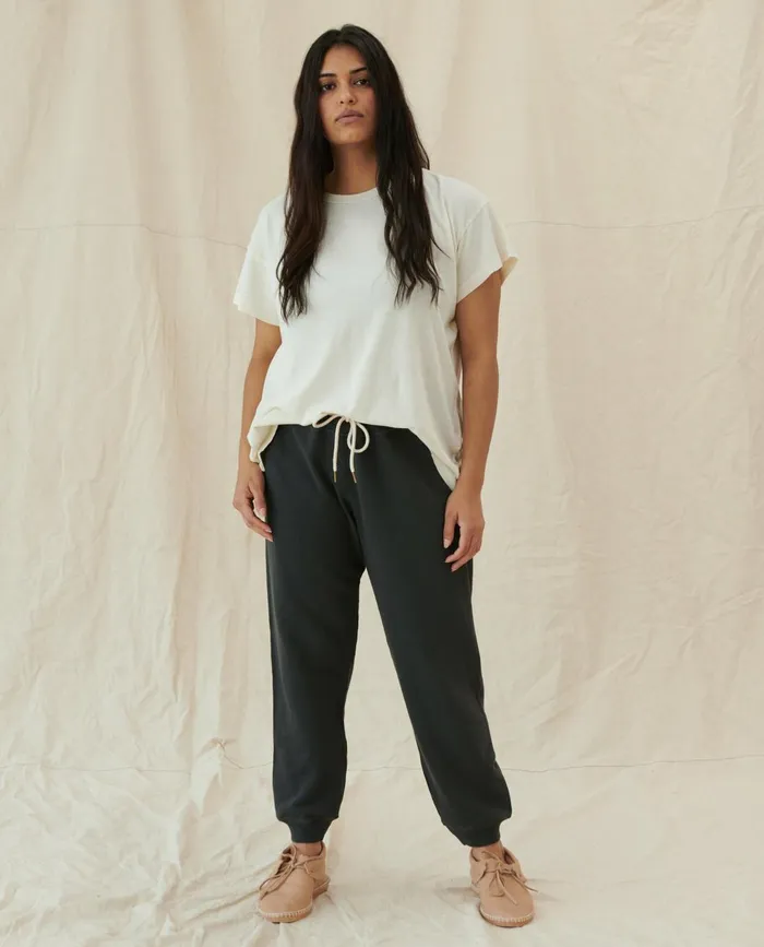 Sweatpants Women The Great The Cropped Sweatpant Washed Black Sweatpants Women The Great The Cropped Sweatpant Washed Black