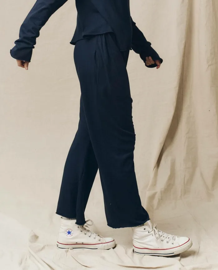 Sweatpants Women The Great The Jersey Crop True Navy Sweatpants Women The Great The Jersey Crop True Navy