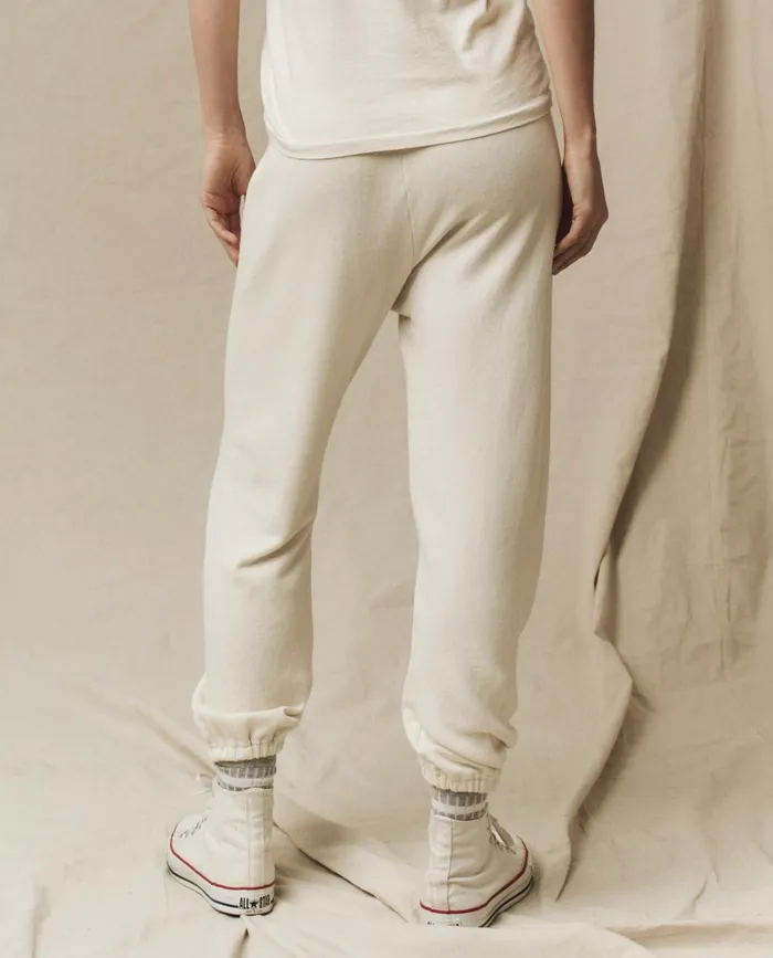 Sweatpants Women The Great The Stadium Sweatpant Solid Washed White Sweatpants Women The Great The Stadium Sweatpant Solid Washed White