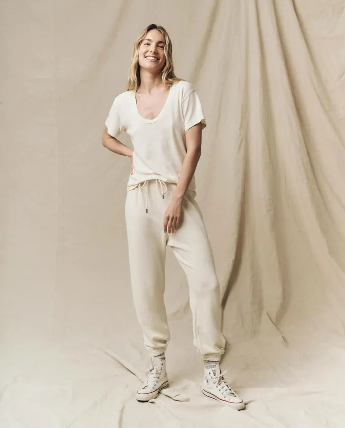 Sweatpants Women The Great The Stadium Sweatpant Solid Washed White Sweatpants Women The Great The Stadium Sweatpant Solid Washed White