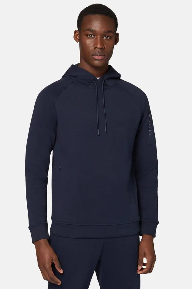 Sweatshirts And Joggers Men Boggi Milano Light Recycled Scuba Hooded Sweatshirt Navy Blue