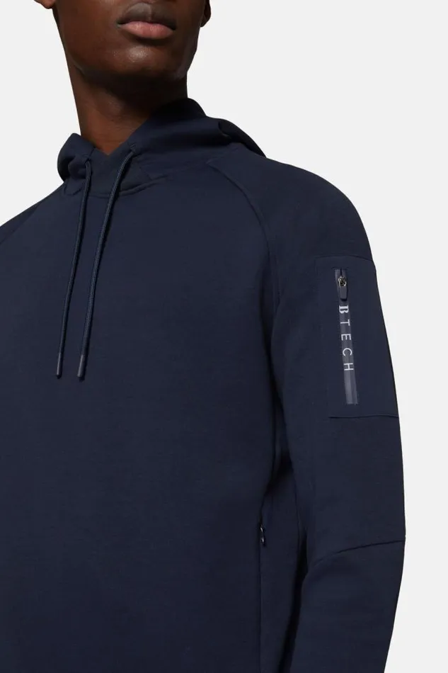 Sweatshirts And Joggers Men Boggi Milano Light Recycled Scuba Hooded Sweatshirt Navy Blue