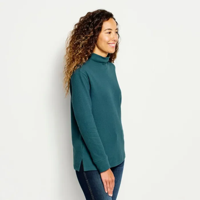 Sweatshirts Women Orvis LiveIn Waffle VMock Sweatshirt Neptune Blue