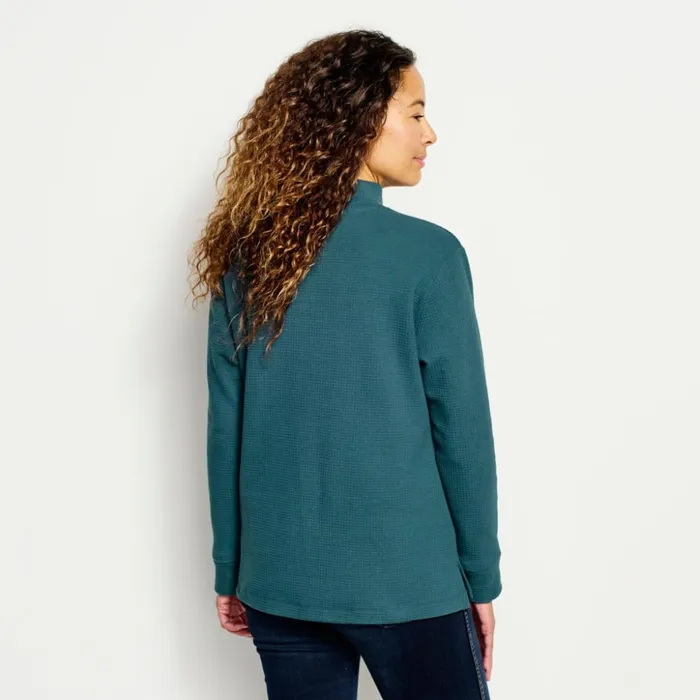 Sweatshirts Women Orvis LiveIn Waffle VMock Sweatshirt Neptune Blue