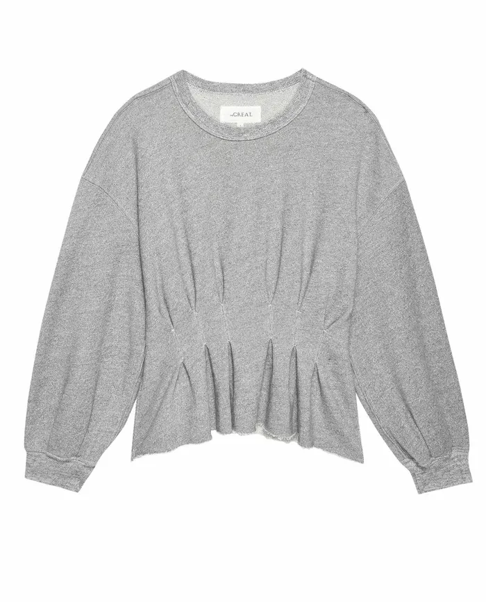 Sweatshirts Women The Great The Corset Sweatshirt Varsity Grey