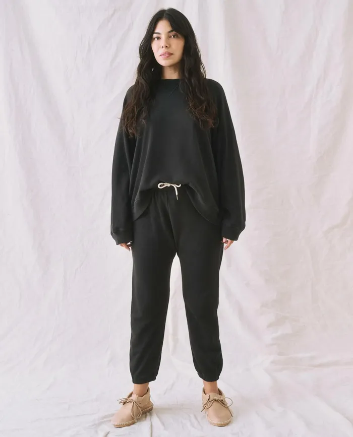 Sweatshirts Women The Great The Slouch Sweatshirt Solid Almost Black Sweatshirts Women The Great The Slouch Sweatshirt Solid Almost Black
