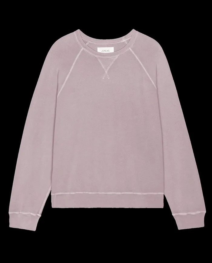 Sweatshirts Women The Great The Slouch Sweatshirt Solid Quartz Sweatshirts Women The Great The Slouch Sweatshirt Solid Quartz
