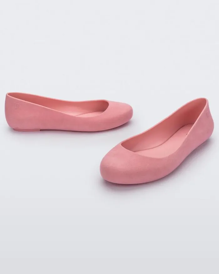 Sweet Love Velvet Pink Flocked Women Melissa Flats