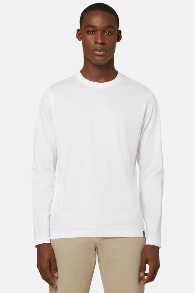 TShirts Men Boggi Milano Longsleeved Pima Cotton Jersey Tshirt White TShirts Men Boggi Milano Longsleeved Pima Cotton Jersey Tshirt White
