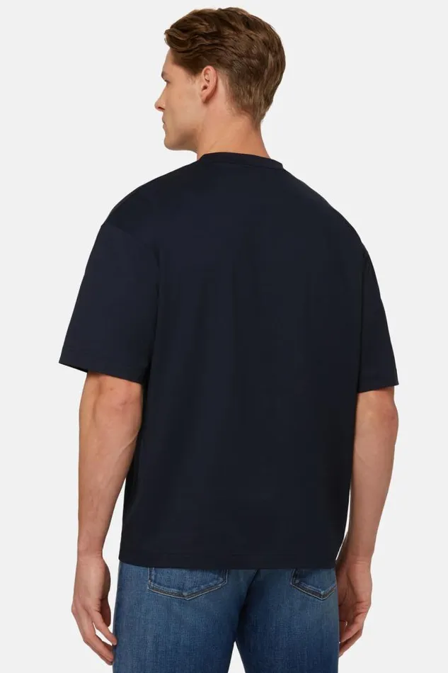 TShirts Men Boggi Milano TShirt In Sustainable Performance Jersey Navy Blue TShirts Men Boggi Milano TShirt In Sustainable Performance Jersey Navy Blue