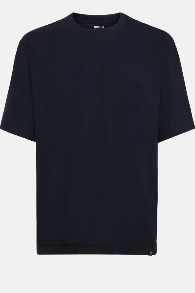 TShirts Men Boggi Milano TShirt In Sustainable Performance Jersey Navy Blue TShirts Men Boggi Milano TShirt In Sustainable Performance Jersey Navy Blue