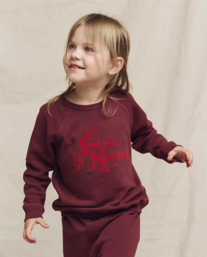 Tees and Sweats Kids The Great The Little College Sweatshirt Graphic Mulled Wine With Feliz Navid