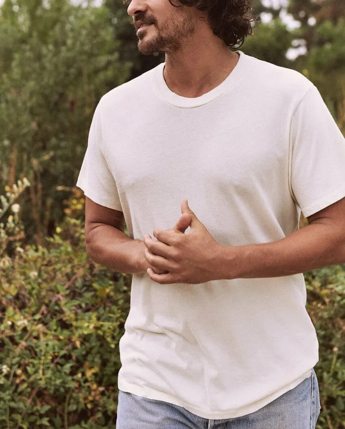 Tees and Sweats Men The Great The Men039s Slim Tee Washed White