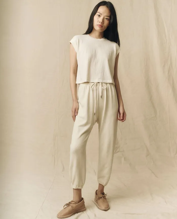 Tees Women The Great The Square Tee Washed White Tees Women The Great The Square Tee Washed White