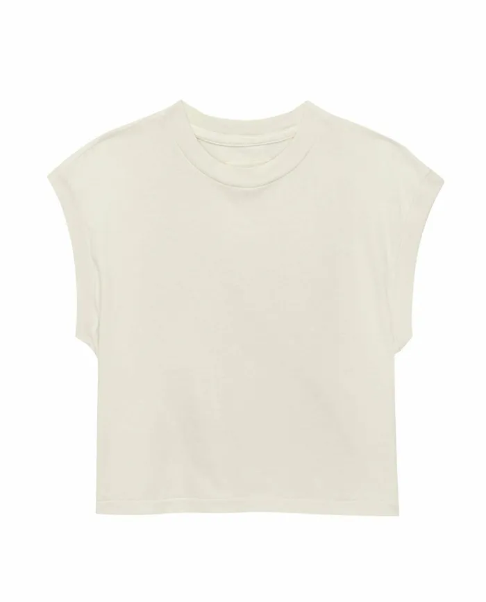 Tees Women The Great The Square Tee Washed White Tees Women The Great The Square Tee Washed White