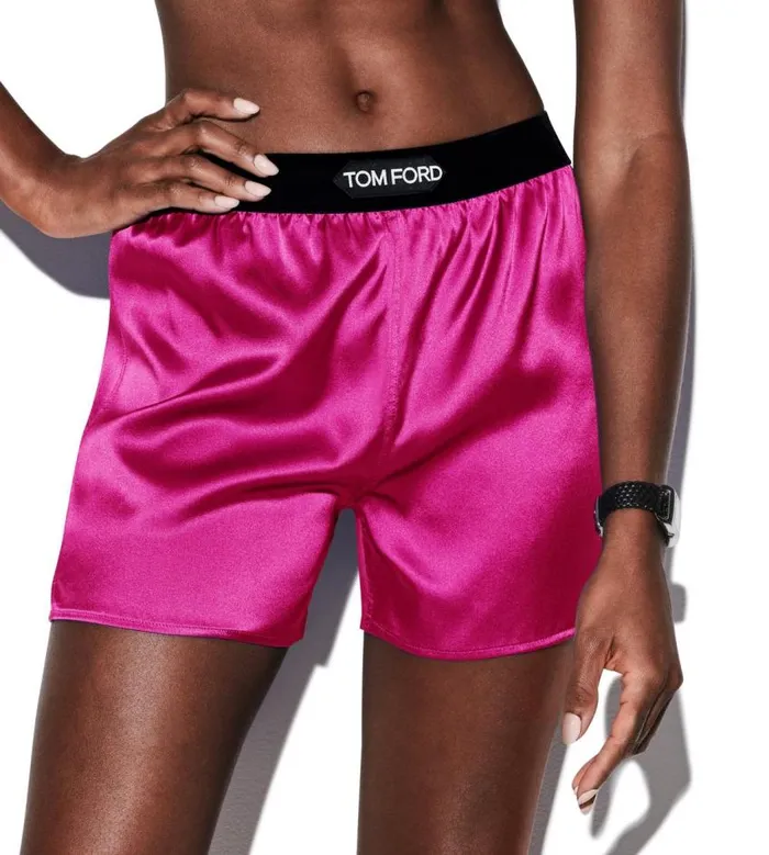 TOM FORD Bottoms Women STRETCH SILK SATIN BOXER SHORTS Hot Pink TOM FORD Bottoms Women STRETCH SILK SATIN BOXER SHORTS Hot Pink