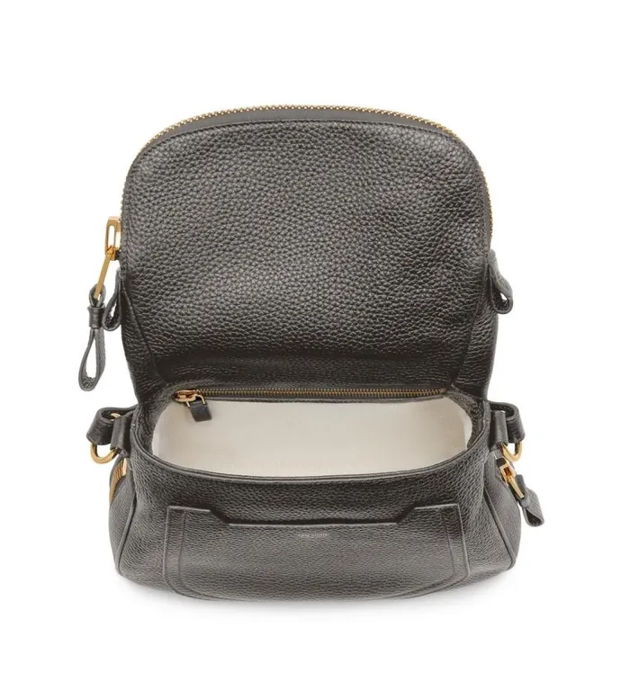 TOM FORD Cross Body Bags Women GRAIN LEATHER JENNIFER MEDIUM DOUBLE STRAP BAG Graphite