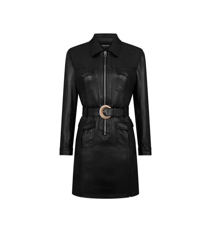 TOM FORD Dresses Women LEATHER SAFARI DRESS Black