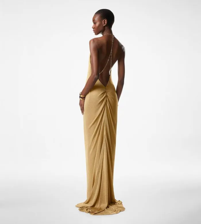 TOM FORD Dresses Women LUSTROUS HALTER NECK EVENING DRESS Gold TOM FORD Dresses Women LUSTROUS HALTER NECK EVENING DRESS Gold