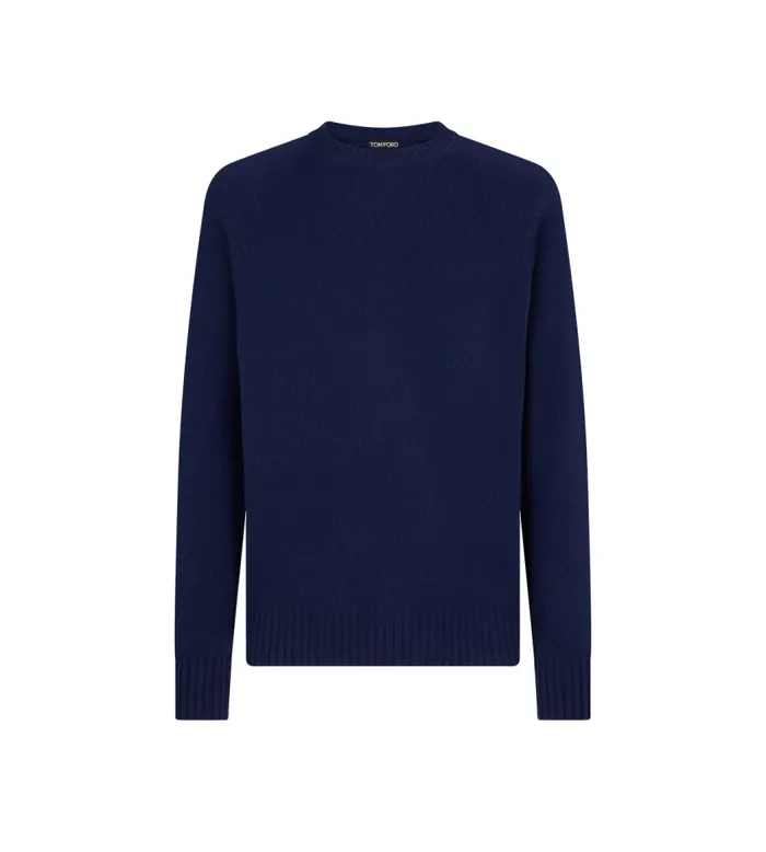 TOM FORD Knitwear Men SEAMLESS CASHMERE CREWNECK Space Blue
