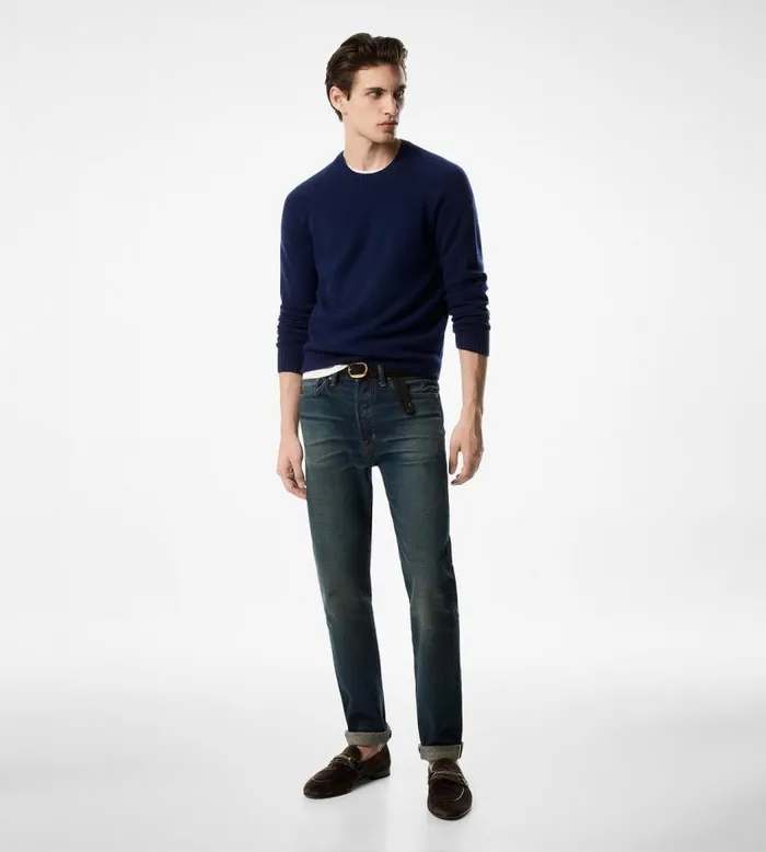 TOM FORD Knitwear Men SEAMLESS CASHMERE CREWNECK Space Blue TOM FORD Knitwear Men SEAMLESS CASHMERE CREWNECK Space Blue