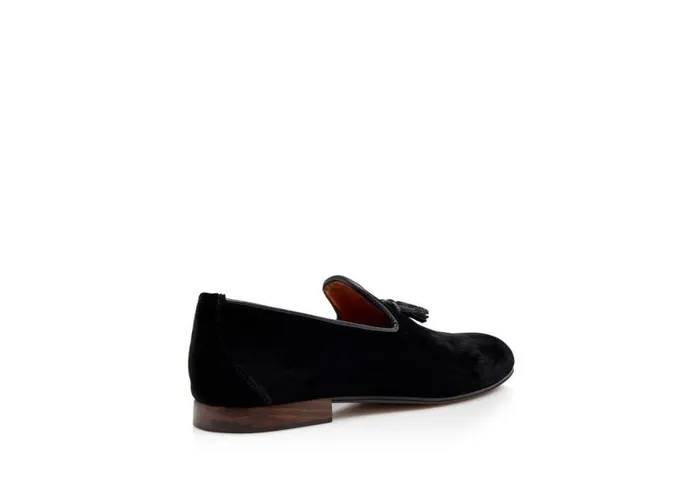 TOM FORD Loafers Men VELVET NICOLAS TASSEL SLIPPER Black TOM FORD Loafers Men VELVET NICOLAS TASSEL SLIPPER Black