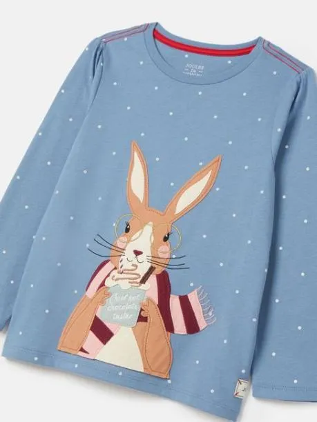 Tops and TShirts Girls Joules Blue Artwork TShirt