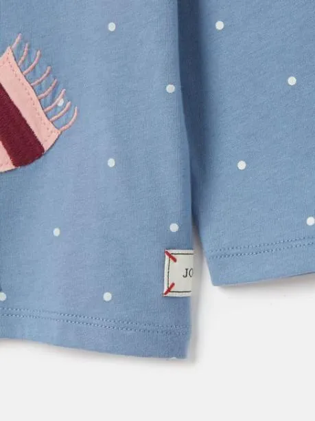 Tops and TShirts Girls Joules Blue Artwork TShirt