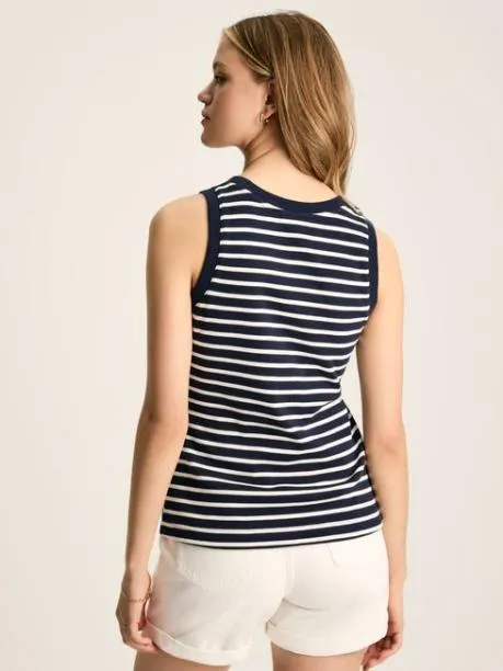 Tops and TShirts Women Joules Navy and Cream Striped Jersey Vest Tops and TShirts Women Joules Navy and Cream Striped Jersey Vest