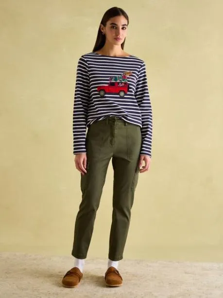 Tops and TShirts Women Joules NavyWhite Boat Neck Breton Top