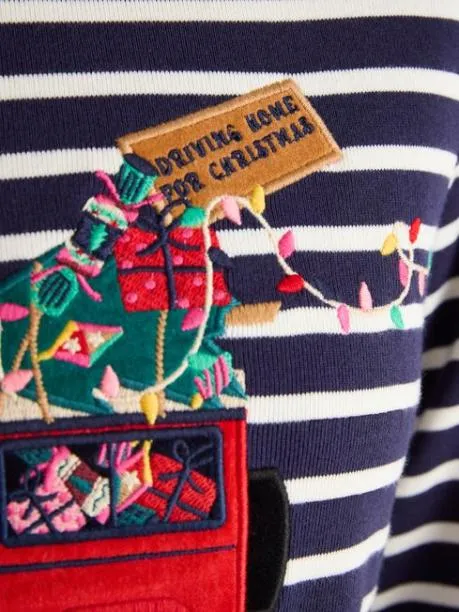 Tops and TShirts Women Joules NavyWhite Boat Neck Breton Top