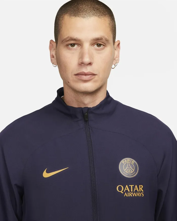Tracksuits Men Nike Paris SaintGermain Strike Blackened Blueblackened Blueteam Redgold Suede